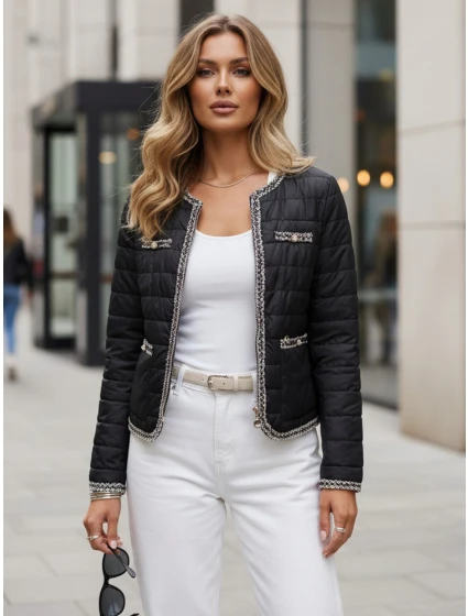 Kurtka damska pikowana przejściowa czarna model 22009938 - FashionStreet