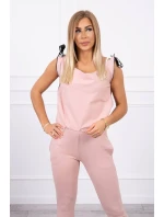 Nohavice/oblek s nápisom selfie tmavo púdrovo ružové Nohavice/oblek s nápisom selfie tmavo púdrovo ružové