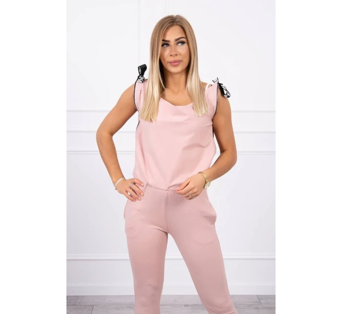 Nohavice/oblek s nápisom selfie tmavo púdrovo ružové Nohavice/oblek s nápisom selfie tmavo púdrovo ružové