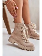 Ocieplane Botki Z Eko Zamszu Na Zamek Jasnobeżowe Caellita Ocieplane Botki Z Eko Zamszu Na Zamek Jasnobeżowe Caellita