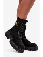 Zateplené workery dámské s ozdobou černé model 21708935 - Boto Zateplené workery dámské s ozdobou černé model 21708935 - Boto