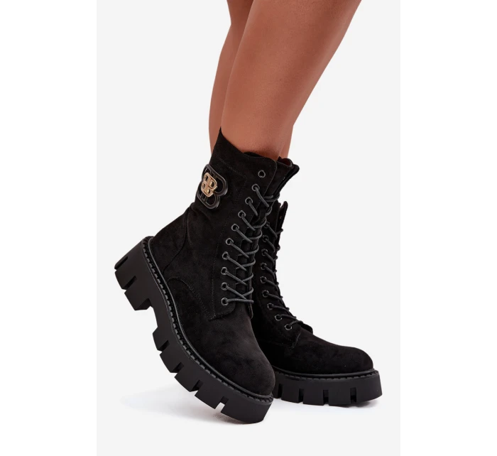 Zateplené workery dámské s ozdobou černé model 21708935 - Boto Zateplené workery dámské s ozdobou černé model 21708935 - Boto