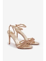 model 21788251 zlaté sandály na podpatku s krystaly - Boto model 21788251 zlaté sandály na podpatku s krystaly - Boto