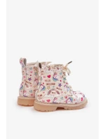 Detské zateplené členkové topánky so zipsom Unicorns Beige Tiptop