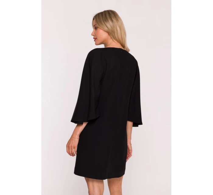 Dámské mini šaty model 21808581 Černá - STYLOVE Dámské mini šaty model 21808581 Černá - STYLOVE