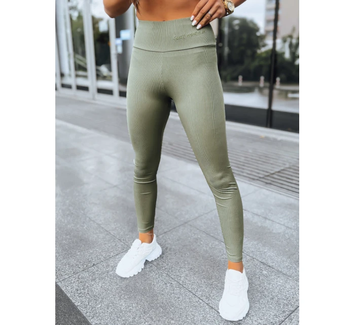Dámské žebrované legíny green Dstreet model 21970580 - FashionStreet