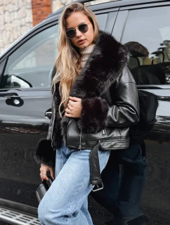 Dámska kožušinová bunda ramones black FashionStreet TY5233
