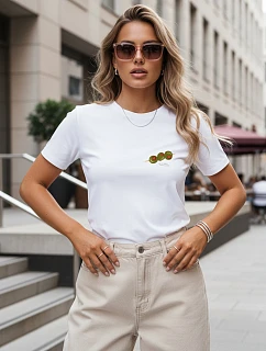 Koszulka damska z nadrukiem biała model 22264279 - FashionStreet