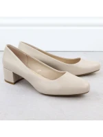 Béžové lodičky na klínku Sergio model 22013058 - LEONE