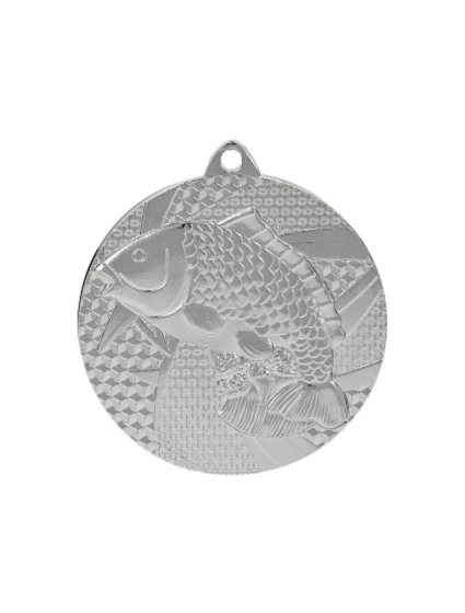Strieborná medaila - rybolov - ryba - oceľová medaila