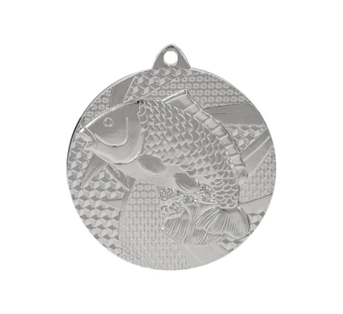 Strieborná medaila - rybolov - ryba - oceľová medaila