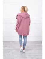 Krátka mikina na zips tmavoružová