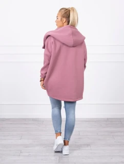 Krátka mikina na zips tmavoružová