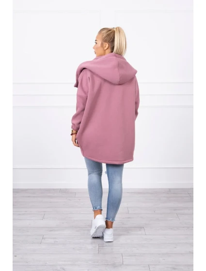 Krátka mikina na zips tmavoružová