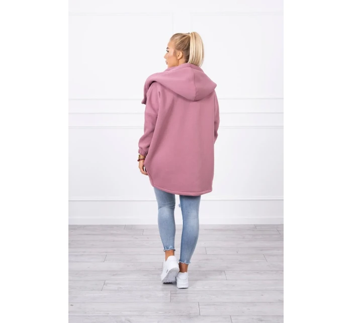 Krátka mikina na zips tmavoružová