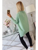 Oversize mikina s asymetrickými boky tmavě mátová Oversize mikina s asymetrickými boky tmavě mátová