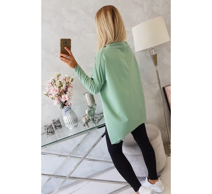 Oversize mikina s asymetrickými boky tmavě mátová Oversize mikina s asymetrickými boky tmavě mátová
