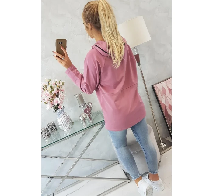 Tmavo ružová tunika na zips s kapucňou Oversize Tmavo ružová tunika na zips s kapucňou Oversize