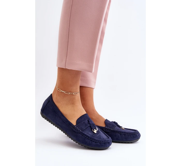 Damskie Zamszowe Klasyczne Mokasyny Granatowe Ontala Damskie Zamszowe Klasyczne Mokasyny Granatowe Ontala