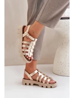 Kožené dámské sandály Zazoo model 21682184 zlaté - Boto