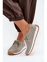 Dámské polobotky z přírodního semiše Zelená Amela