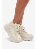 Dámske tenisky z prírodnej kože GOE - tlmená biela Dámske tenisky z prírodnej kože GOE - tlmená biela