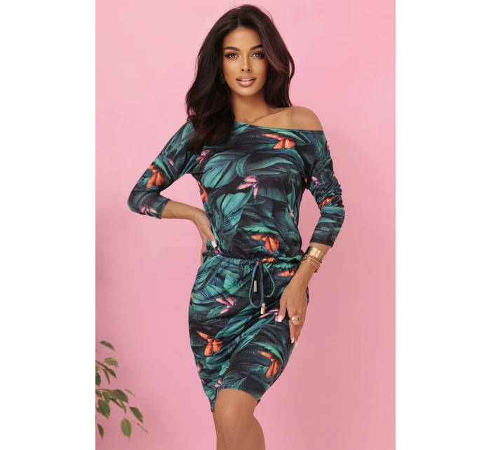 13-166 Športové šaty s vreckami a viazankou - 3D listy