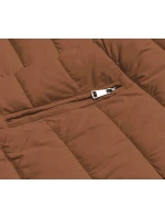 Čierno-karamelová obojstranná dámska zimná bunda (2M-21508)