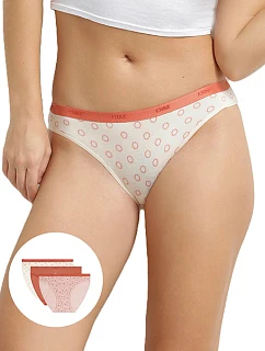 Dámske bavlnené nohavičky 3 ks DIM LES POCKETS COTTON SLIP 3x - DIM - off white