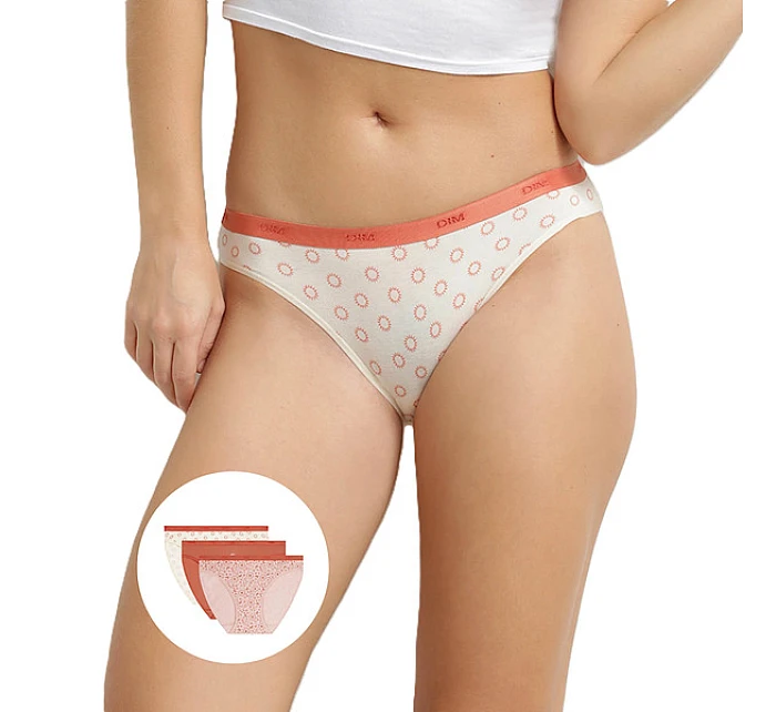 Dámske bavlnené nohavičky 3 ks DIM LES POCKETS COTTON SLIP 3x - DIM - off white Dámske bavlnené nohavičky 3 ks DIM LES POCKETS COTTON SLIP 3x - DIM - off white