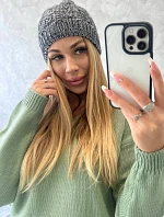 Fleecová čiapka Melisa K241 sivá+čierna