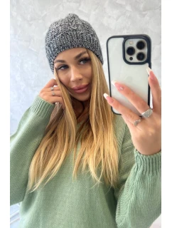 Fleecová čiapka Melisa K241 sivá+čierna
