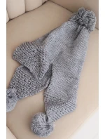 Dámska zimná čiapka s vlnou, kšiltom a bambuľkami K475 tmavosivá Dámska zimná čiapka s vlnou, kšiltom a bambuľkami K475 tmavosivá