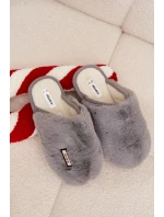 Kožešinové dámské pantofle šedé Belinna