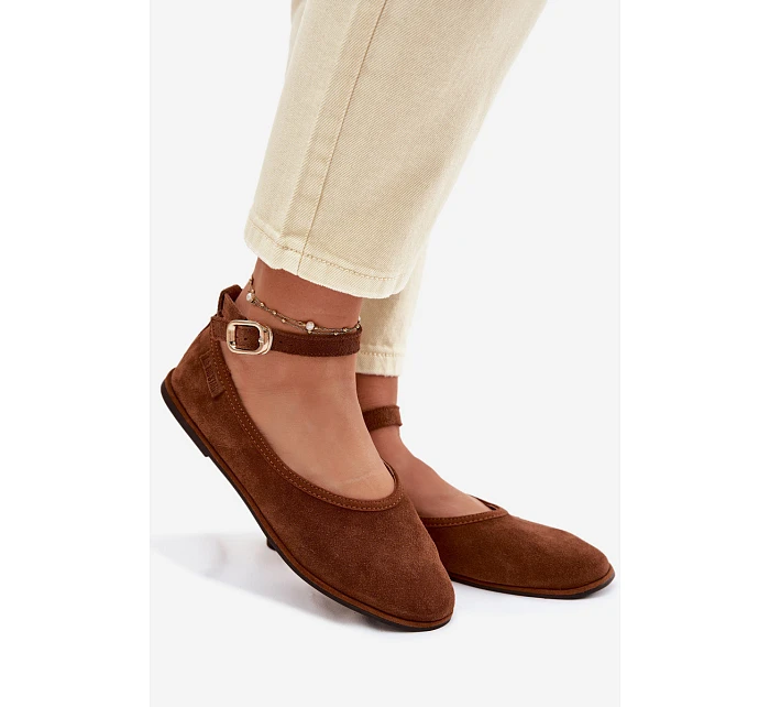 Baleríny z přírodního semiše Big Star TT274211 Camel