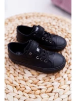 Dětské Kožené Tenisky BIG STAR model 21518297 Černé - Big Star Shoes Dětské Kožené Tenisky BIG STAR model 21518297 Černé - Big Star Shoes
