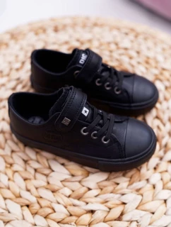 Dziecięce Skórzane Trampki BIG STAR EE374034 Czarne