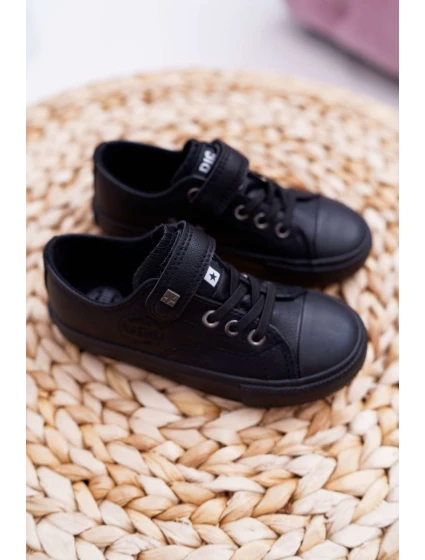 Dětské Kožené Tenisky BIG STAR model 21518297 Černé - Big Star Shoes Dětské Kožené Tenisky BIG STAR model 21518297 Černé - Big Star Shoes