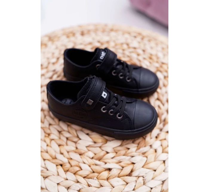 Dětské Kožené Tenisky BIG STAR model 21518297 Černé - Big Star Shoes Dětské Kožené Tenisky BIG STAR model 21518297 Černé - Big Star Shoes