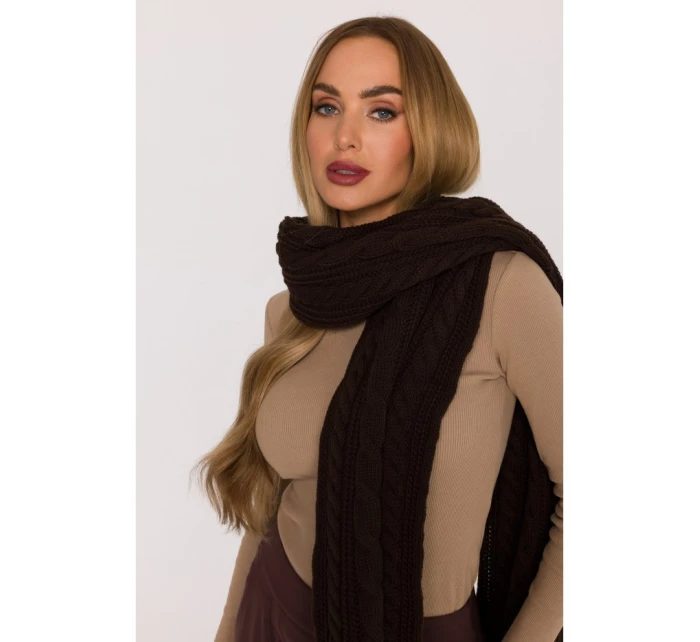 M898 Pletená šála - hnědá