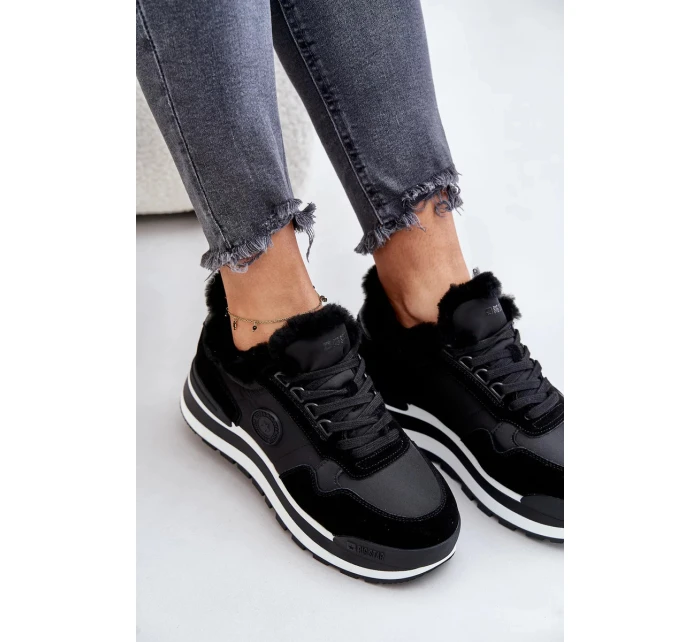 Dámske zateplené tenisky na platforme Big Star Black