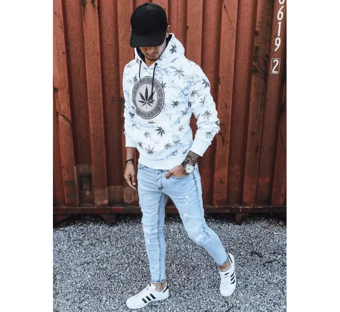 Pánská bílá mikina s potiskem Dstreet model 21965663 - FashionStreet