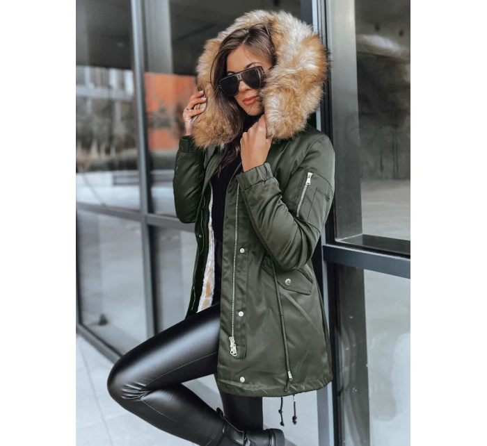 Dámská zimní bunda parka zelená Dstreet model 21971447 - FashionStreet