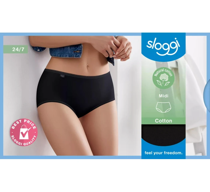 sloggi 24/7 Cotton Midi - BLACK - SLOGGI BLACK - SLOGGI sloggi 24/7 Cotton Midi - BLACK - SLOGGI BLACK - SLOGGI