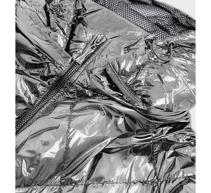 Stříbrná lesklá prošívaná dámská bunda model 16148171 - S'WEST