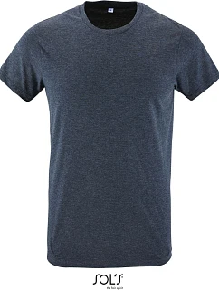 SOL'S Regent Fit Pánske tričko „Slim Fit“ 25.0553 melírovaná džínsovina