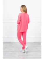 Sada s oversize halenkou růžová neonová