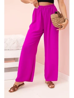 Kalhoty se širokými nohavicemi tmavě fialová