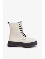 Zateplené členkové topánky z eko kože so zipsom White Naleli Zateplené členkové topánky z eko kože so zipsom White Naleli
