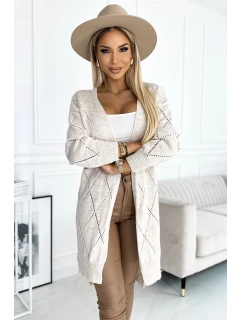 Kardigan z w BEŻOWA model 19310254 - numoco basic